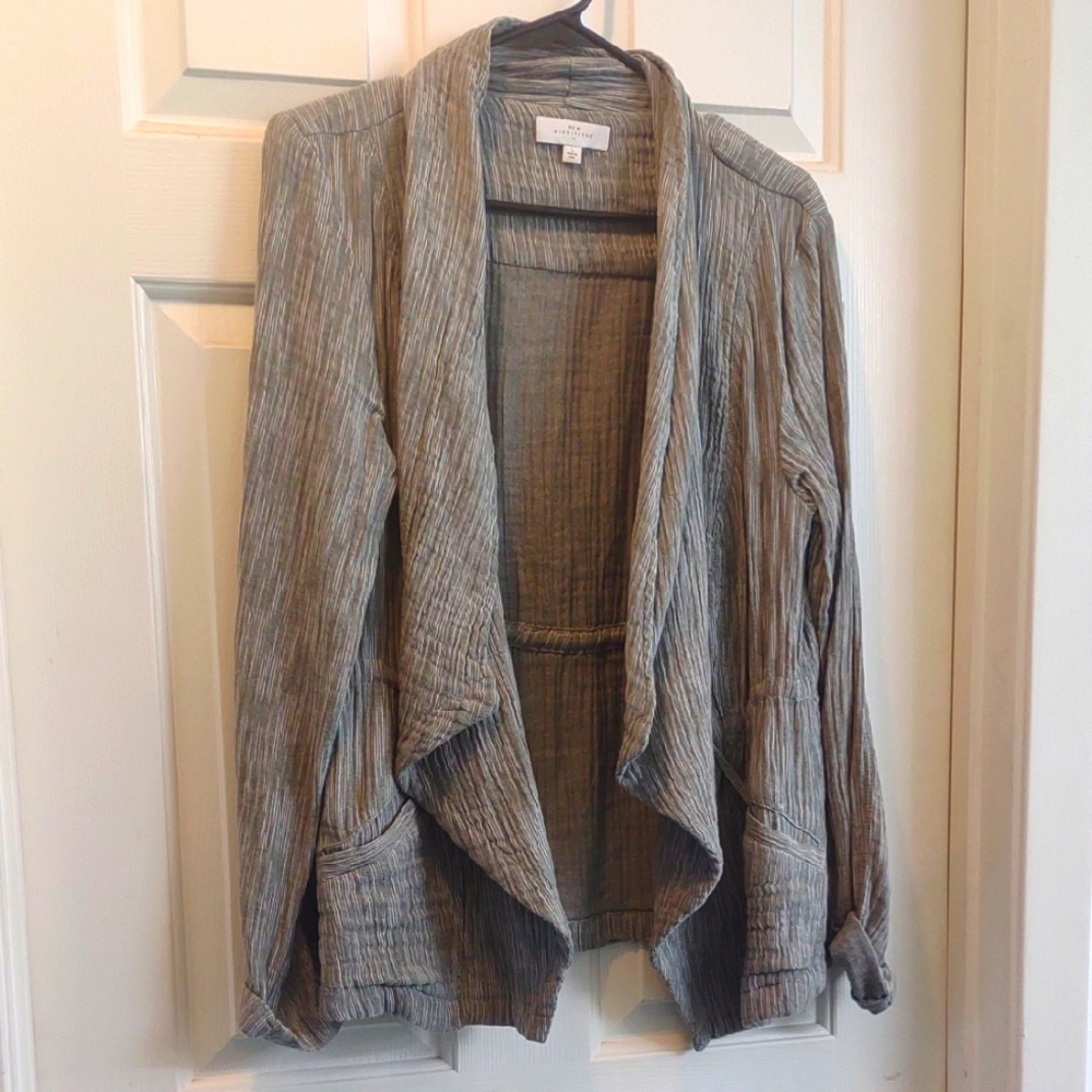 Women's New Directions Gray Open Front lightweight Jacket